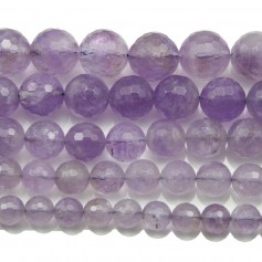 Light colored amethyst faceted round beads 10mm x 4pcs 