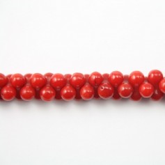 Red colored OS sea bamboo 5x10mm x 10pcs 