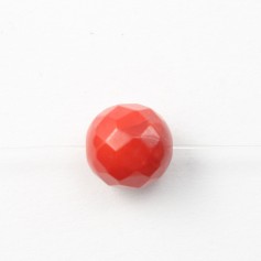 Red colored round faceted sea bamboo 4mm x 20pcs