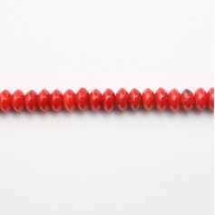 Bambou de mer teinté rouge en rondelle 2x4mm x 40cm