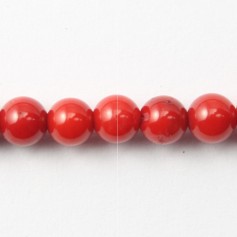 Red colored round sea bamboo 9-10mm x 40cm 