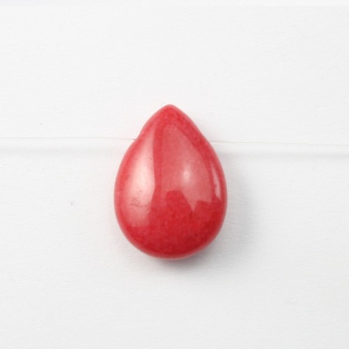 Jade colored red  Flat Teardrop 13.5*18.5mm X 1pc