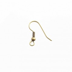 Earwires with ball bronze tone x 19mm x 6pcs