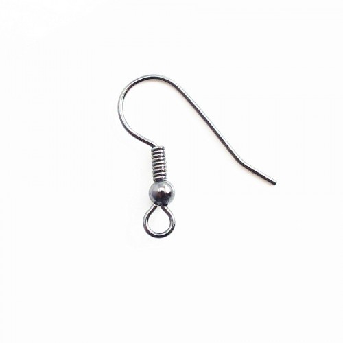Earwires with ball black tone x 19mm x 6pcs