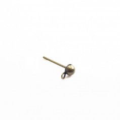 Pinos de orelha de meia bola de bronze 3mm x 10pcs