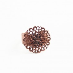 Filigreed ring base old copper tone 19.5mm x 1pc