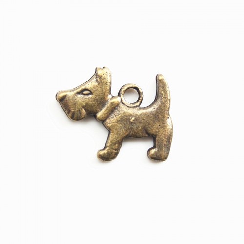 Hunde-Brosche Bronze 15mm x 2pcs