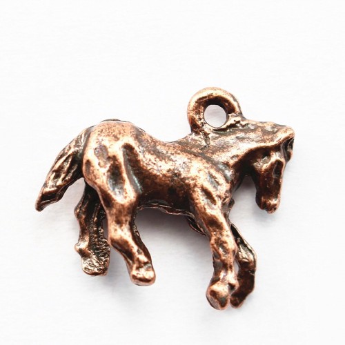 Horse charm old copper tone 15*18mm x 1 pc
