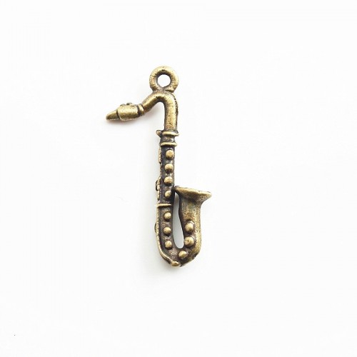 Colgante saxofón bronce 25mm x 2pc
