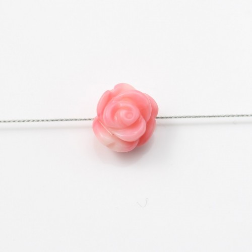 Rose colored flower sea bamboo 10mm X 2pcs