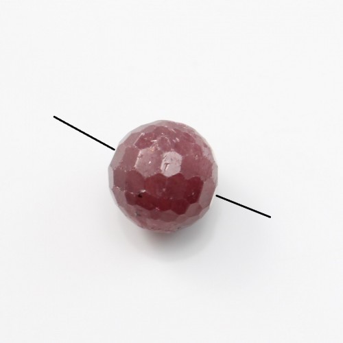 Round faceted ruby 8mm x 1 bead