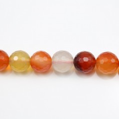 Carnelian, round faceted, 4mm x 39cm