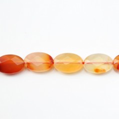 Oval Faceted Carnelian 10x14mm x 40cm