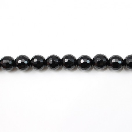 Black Agate Faceted Round 6mm