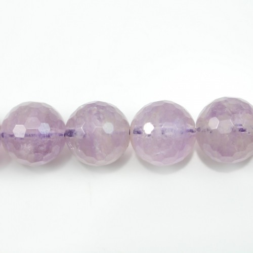 Clear Amethyst Faceted Round 20mm x 40cm