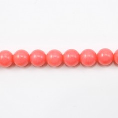 Colored pink Round Sea Bamboo 6mm x 39cm