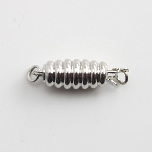 silver tone Clip-on clasp ,stripe,6x13mm x1pc