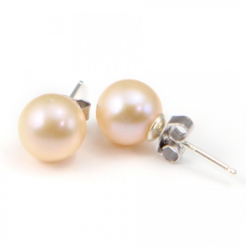 Earring  silver 925  pearl freshwater 9mm X 2pcs