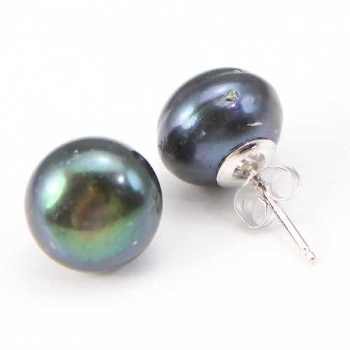 Silver earring 925 freshwater cultured pearl 12-13mm x 2pcs