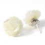 Earrings : white shell flower & silver 925 12mm x 2pcs