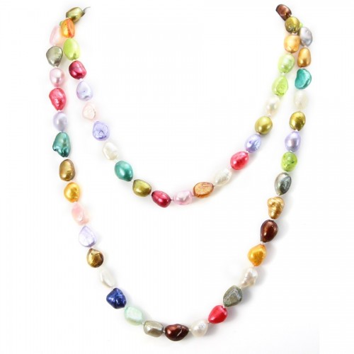 Necklace freshwater pearl multicolor 90cm