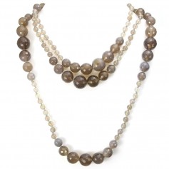 Grey agate necklace 140cm