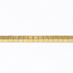 Hämatit vergoldet quadratischer Würfel 3mm x 40cm