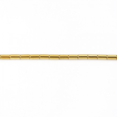 Tubo de oro de hematita 2x4mm x 40cm
