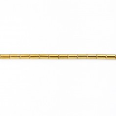 Hématite dorée tube 2x4mm x 40cm