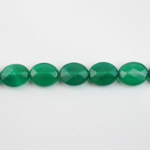 Green agate faceted oval 8*10mm x 40cm