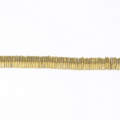 Lamela de oro cuadrada de hematita 1x2mm x 40cm