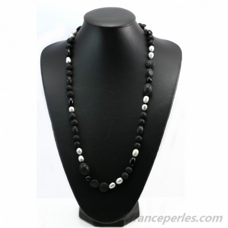 Fashion Necklace made of Freshwater Pearl and Shell Length 100cm 