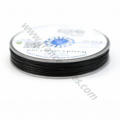 Black waxed cotton cord 0.8mm x 20m