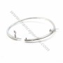 Rhodium 925 sterling silver 60mm bangle for half-driled beads x 1pc