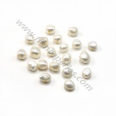 White baroque freshwater cultured pearl 10-12mm with large drilling 2.0mm x 1pcs