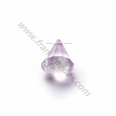 Light Amethyst faceted pyramid drop x 1pc