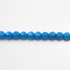 Giada blu tinta 4mm sfaccettatura rotonda x 20pz