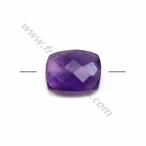 Rectangular amethyst faceted 8*10mm x 1pc