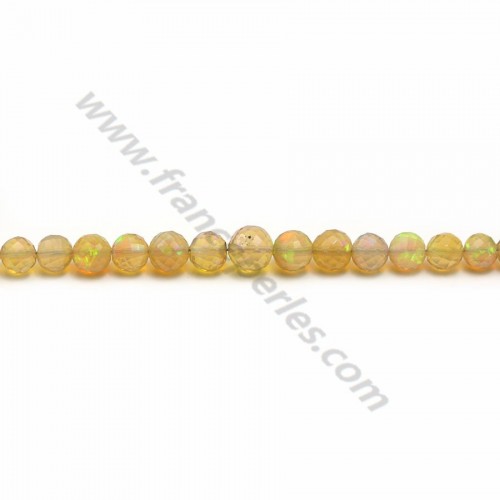 Yellow opal, in round faceted shape x 40cm
