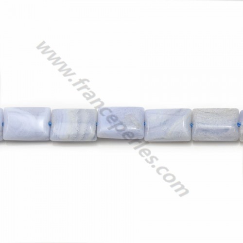 Calcédoine bleu clair, de forme rectangulaire, 10 * 14mm x 2pcs