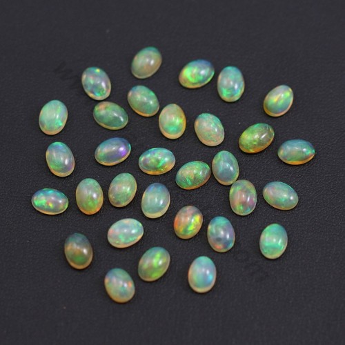 Cabochon d'opale ethiopienne, multicolore, de forme ovale, 5 * 7mm x 1pc