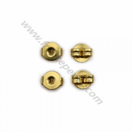 Ears clutches in raw brass 4.5mm x 100pcs