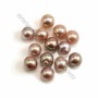Freshwater cultured pearl half drilled purple, in pear shape, in size of 9.5-10mm x 1pc
