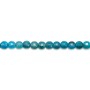 Apatite in blue color, in shape of a faceted roundel, 3 * 4mm x 39cm