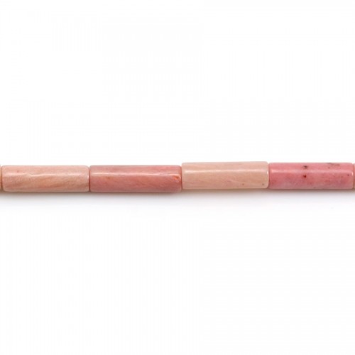 Rodonite cor-de-rosa em forma de tubo 4x13mm x 39cm