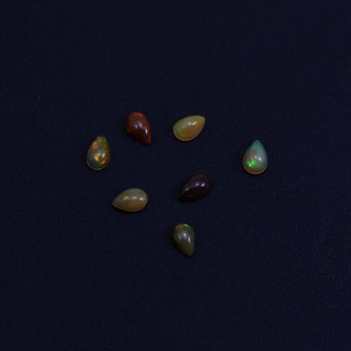 Äthiopischer Opal-Cabochon, Tropfen 4x6mm x 1St