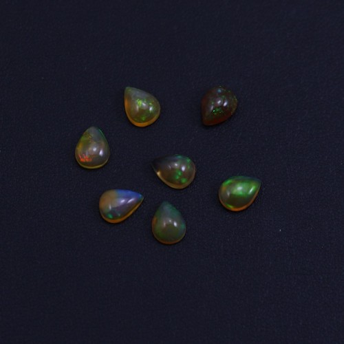 Ethiopian opal cabochon, in the shape of a drop 6x8mm x 1pc