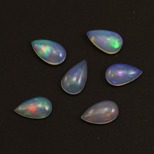 Äthiopischer Opal-Cabochon, Tropfen 9x15mm x 1St
