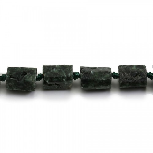 Serafinita, color verde, forma barroca, 7,5 - 10,5mm x 40cm