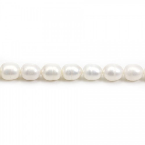 White ovale freshwater pearl 10-11mm X 40cm